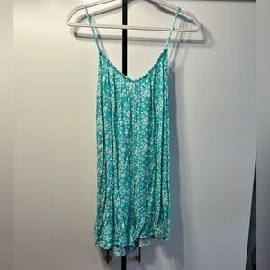 Aerie Teal and White Floral romper